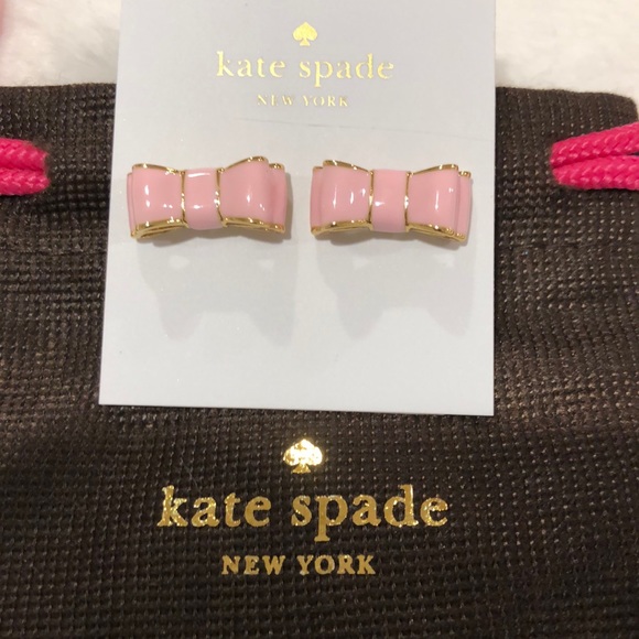 kate spade Jewelry - Kate Spade “Moon River” Pink Bow Earrings - NWT